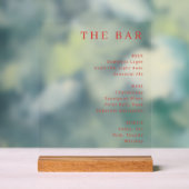 Elegance Red Text Bar Menu Acryl Bord (Neutraal)