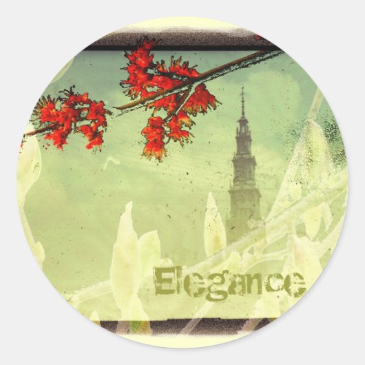 Elegance Ronde Sticker (Voorkant)