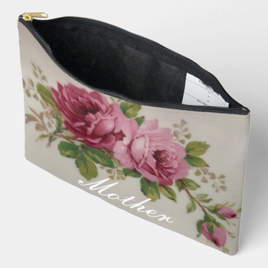 Élégance rose rose Imprimer Couper Sac à coudre (Ouvrir)