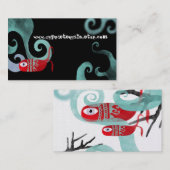 Elégance rouge baleine carte de visite doré (Devant / Derrière)