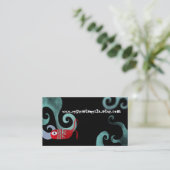 Elégance rouge baleine carte de visite doré (Debout devant)