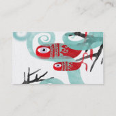 Elégance rouge baleine carte de visite doré (Dos)