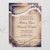  Elegance Rustic Lights Wedding Invitation Kaart (Voorkant / Achterkant)