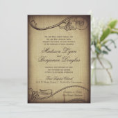 Elegance Rustic Wedding Invitations Kaart (Staand voorkant)
