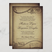 Elegance Rustic Wedding Invitations Kaart (Voorkant / Achterkant)