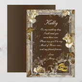 Élégance Rustique Carte de Demoiselle d'Honneur Ro (Devant / Derrière)