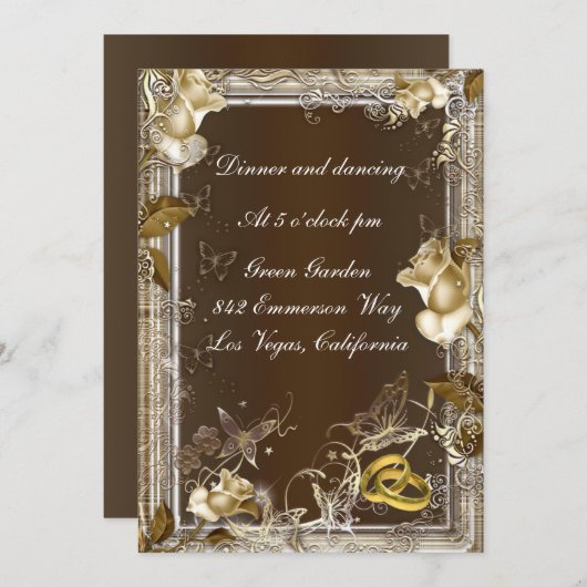 Élégance Rustique Carte de Réception Rose Blanche (Devant / Derrière)