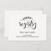 Elégance Rustique - Carte de registre des couleurs (Devant / Derrière)