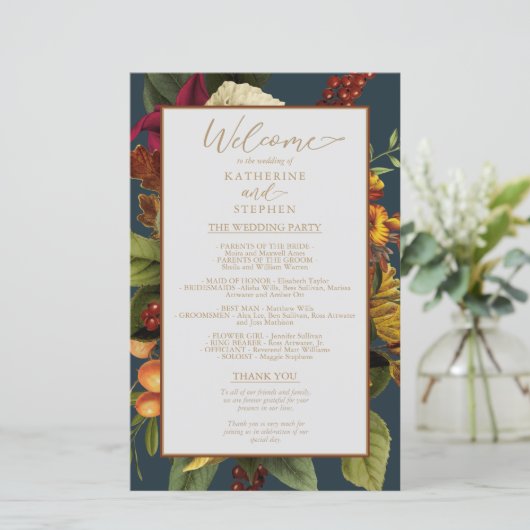 Elégance Rustique Floral Bouquet Programme de mari (Debout devant)