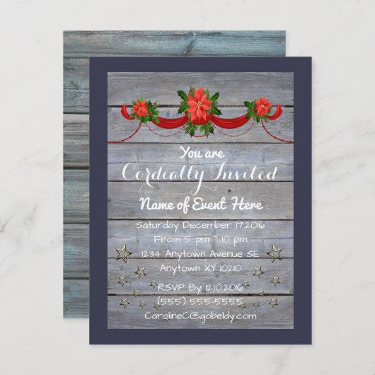 Élégance rustique, Invitation Événement (Devant / Derrière)