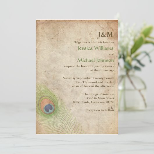 Élégance rustique | Invitations de mariage (Debout devant)