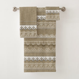 Élégance rustique toile de jute et dentelle