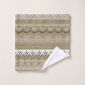 Élégance rustique toile de jute et dentelle (Gant de toilette)