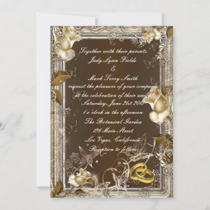 Elégance rustique White Rose Invitation
