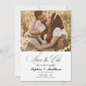 Élégance Script 2 Photo Mariage Save The Date (Dos)