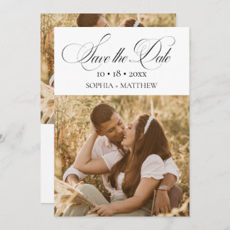 Elegance Script 2 Photo Wedding Save The Date