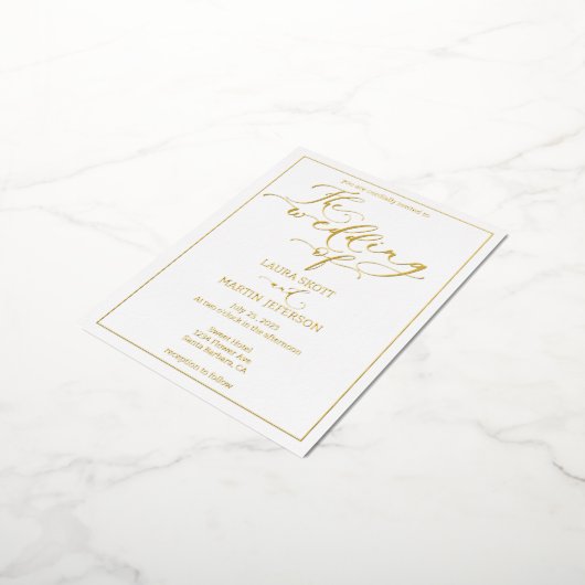 Élégance Script invitation textuelle Feuille (Rotation)