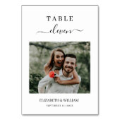 Élégance Script Photo Mariage Numéro de table pers (Dos)