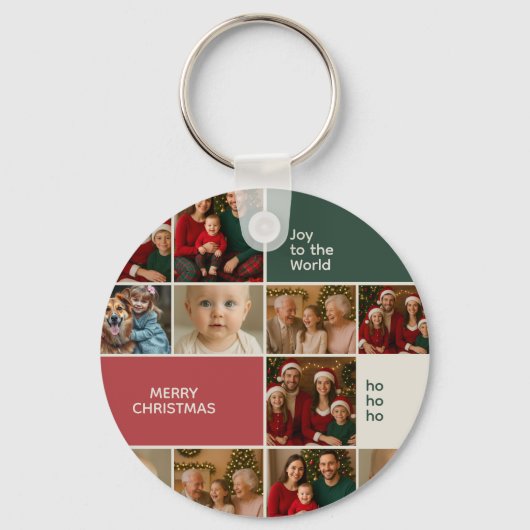 elegance simple cute photos collage Christmas Sleutelhanger (Voorkant)