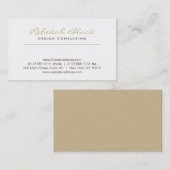 ÉLÉGANCE SIMPLE dans TAUPE Designer Carte de visit (Devant / Derrière)