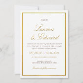 Élégance simple Faire-part de mariage - Faux Gold  (Devant)