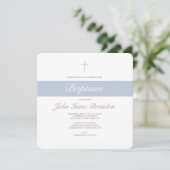 Elégance simple invitation au baptême - Garçons (Debout devant)