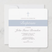 Elégance simple invitation au baptême - Garçons (Devant)