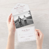 Élégance Simple Photo Mariage Invitation Tout En U (Déchirure)