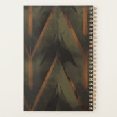 Élégance Sombre Orange Et Motif Vert (Dos)