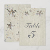 ÉLÉGANCE STARFISH Carte de numéro de table pour fê (Devant / Derrière)