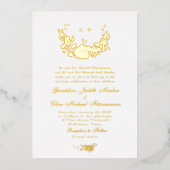 Elegance Subtle Real Gold Wreater Monogram Wedding Folie Uitnodiging (Voorkant)