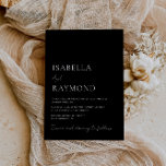 élégance tendance faire-part de mariage noir et bl<br><div class="desc">modèle invitation de mariage élégant,  design de texte moderne avec des couleurs noir et blanc,  ajoutez vos propres détails et code QR.</div>