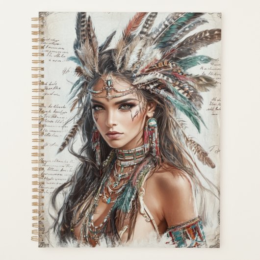 Élégance Tribale : Femmes et Coiffe à Plumes (Devant)