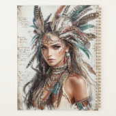 Élégance Tribale : Femmes et Coiffe à Plumes (Dos)