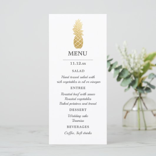 Élégance tropicale | Menu Mariage ananas (Debout devant)