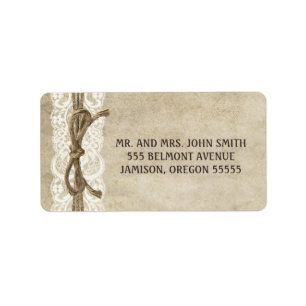Elegance Twine op Kant Adresetiketten Etiket