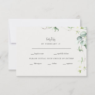 Elégance verte Mariage crème RSVP