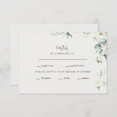 Elégance verte Mariage crème RSVP (Devant / Derrière)