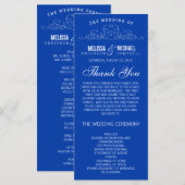 ÉLÉGANCE VINTAGE BLEUE | PROGRAMME DE MARIAGE (Devant / Derrière)