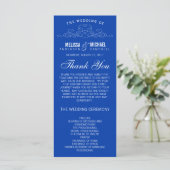 ÉLÉGANCE VINTAGE BLEUE | PROGRAMME DE MARIAGE (Debout devant)