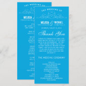 ÉLÉGANCE VINTAGE BLEUE | PROGRAMME DE MARIAGE (Devant / Derrière)