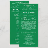 ÉLÉGANCE VINTAGE BLEUE | PROGRAMME DE MARIAGE (Devant / Derrière)