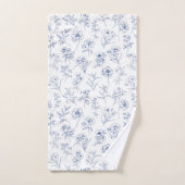 Élégance vintage intemporelle Bleu motif floral (Serviette à main)