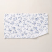 Élégance vintage intemporelle Bleu motif floral (Serviette à main)
