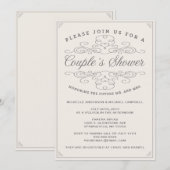 Élégance vintage | Invitation à la douche d'un cou (Devant / Derrière)