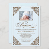 ÉLÉGANCE VINTAGE| INVITATION BAPTISME (Devant / Derrière)
