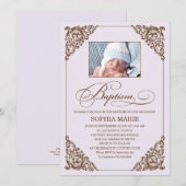 ÉLÉGANCE VINTAGE| INVITATION BAPTISME (Devant / Derrière)