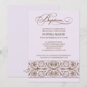 ÉLÉGANCE VINTAGE| INVITATION BAPTISME (Devant / Derrière)