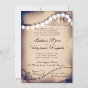 Élégance vintage Lumières rustiques Invitations de