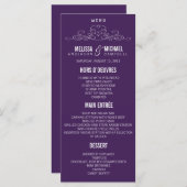 ÉLÉGANCE vintage | Menu de mariage (Devant / Derrière)